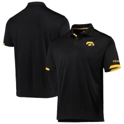 Men's Colosseum Black Iowa Hawkeyes Santry Polo