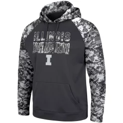 Men's Colosseum Charcoal Illinois Fighting Illini OHT Military Appreciation Digi Camo Big & Tall Pullover Hoodie -Colosseum shop 4609148 ALT2