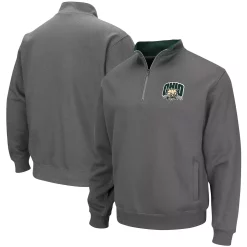 Men's Colosseum Charcoal Ohio Bobcats Tortugas Logo Quarter-Zip Jacket