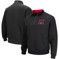 Men's Colosseum Black Miami University RedHawks Tortugas Logo Quarter-Zip Jacket