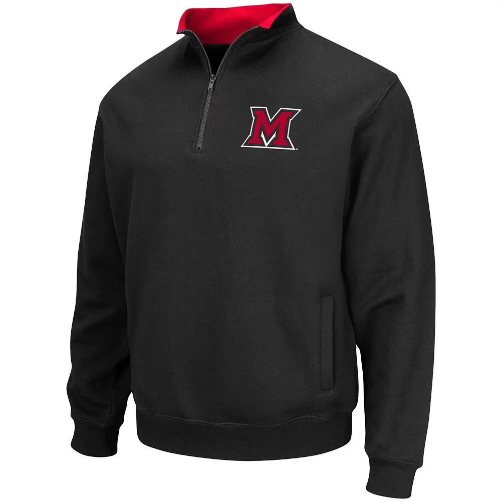 Men's Colosseum Black Miami University RedHawks Tortugas Logo Quarter-Zip Jacket 3 Men's Colosseum Black Miami University RedHawks Tortugas Logo Quarter-Zip Jacket - Image 3