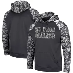 Men's Colosseum Charcoal West Virginia Mountaineers OHT Military Appreciation Digi Camo Big & Tall Pullover Hoodie