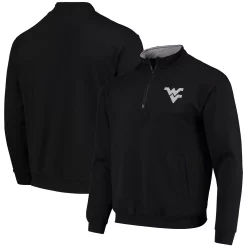 Men's Colosseum Black West Virginia Mountaineers Tortugas Logo Quarter-Zip Jacket