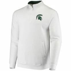 Men's Colosseum White Michigan State Spartans Tortugas Logo Quarter-Zip Jacket -Colosseum shop 4609856 ALT2