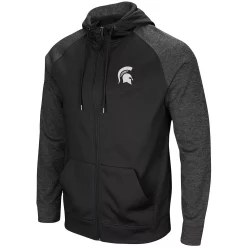 Men's Colosseum Black Michigan State Spartans Big & Tall Blackout Raglan Full-Zip Hoodie 5 Men's Colosseum Black Michigan State Spartans Big & Tall Blackout Raglan Full-Zip Hoodie -Colosseum shop 4610004 ALT2