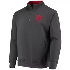 Men's Colosseum Charcoal Indiana Hoosiers Tortugas Logo Quarter-Zip Pullover Jacket -Colosseum shop 4610780 ALT2