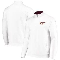 Men's Colosseum White Virginia Tech Hokies Tortugas Logo Quarter-Zip Jacket
