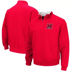 Men's Colosseum Red Miami University RedHawks Tortugas Logo Quarter-Zip Jacket