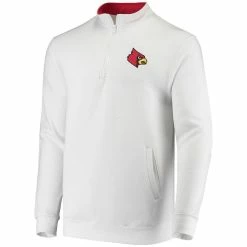 Men's Colosseum White Louisville Cardinals Tortugas Logo Quarter-Zip Jacket -Colosseum shop 4612035 ALT2