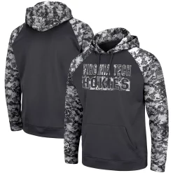 Men's Colosseum Charcoal Virginia Tech Hokies OHT Military Appreciation Digi Camo Big & Tall Pullover Hoodie