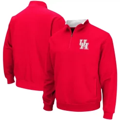 Men's Colosseum Red Houston Cougars Tortugas Logo Quarter-Zip Pullover Jacket