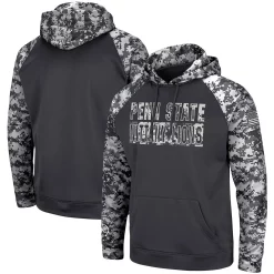 Men's Colosseum Charcoal Penn State Nittany Lions OHT Military Appreciation Digi Camo Big & Tall Pullover Hoodie