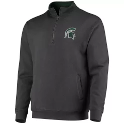 Men's Colosseum Charcoal Michigan State Spartans Tortugas Logo Quarter-Zip Jacket -Colosseum shop 4612553 ALT2