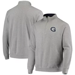 Men's Colosseum Heathered Gray Georgetown Hoyas Tortugas Logo Quarter-Zip Jacket