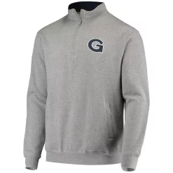 Men's Colosseum Heathered Gray Georgetown Hoyas Tortugas Logo Quarter-Zip Jacket -Colosseum shop 4614314 ALT2