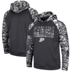 Men's Colosseum Charcoal Purdue Boilermakers OHT Military Appreciation Digi Camo Big & Tall Pullover Hoodie