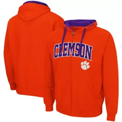 Men's Colosseum Orange Clemson Tigers Big & Tall Full-Zip Hoodie