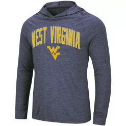 Men's Colosseum Heathered Navy West Virginia Mountaineers Big & Tall Wingman Raglan Hoodie T-Shirt -Colosseum shop 4623534 ALT2