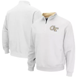 Men's Colosseum White Georgia Tech Yellow Jackets Tortugas Logo Quarter-Zip Jacket