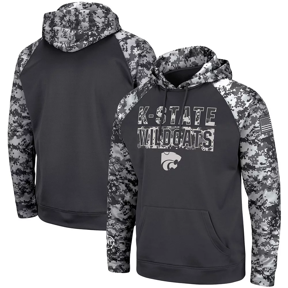 Men's Colosseum Charcoal Kansas State Wildcats OHT Military Appreciation Digi Camo Big & Tall Pullover Hoodie 2 Men's Colosseum Charcoal Kansas State Wildcats OHT Military Appreciation Digi Camo Big & Tall Pullover Hoodie - Image 2