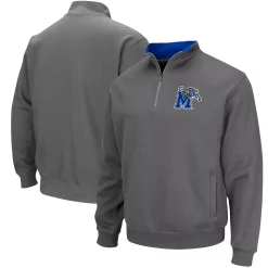 Men's Colosseum Charcoal Memphis Tigers Tortugas Logo Quarter-Zip Jacket
