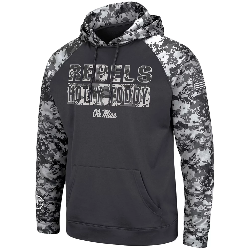 Men's Colosseum Charcoal Ole Miss Rebels OHT Military Appreciation Digital Camo Pullover Hoodie 2 Men's Colosseum Charcoal Ole Miss Rebels OHT Military Appreciation Digital Camo Pullover Hoodie - Image 2
