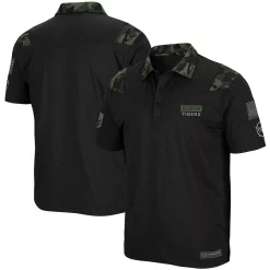 Men's Colosseum Black Clemson Tigers OHT Military Appreciation Sierra Polo