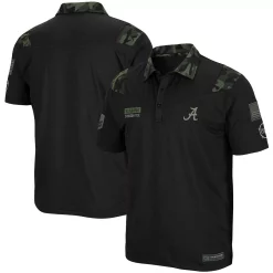 Men's Colosseum Black Alabama Crimson Tide OHT Military Appreciation Sierra Polo