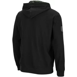 Men's Colosseum Black ECU Pirates OHT Military Appreciation Waffle Full-Zip Hoodie -Colosseum shop 4784851 ALT3
