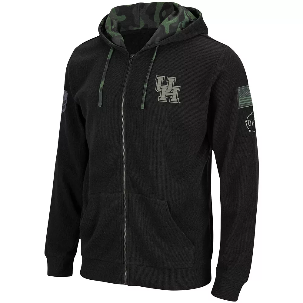 Men's Colosseum Black Houston Cougars OHT Military Appreciation Waffle Full-Zip Hoodie 3 Men's Colosseum Black Houston Cougars OHT Military Appreciation Waffle Full-Zip Hoodie - Image 3