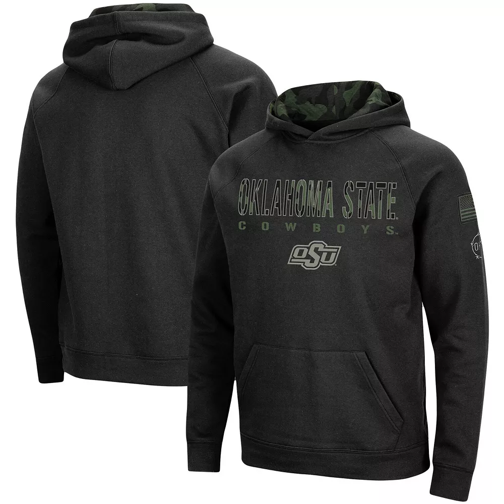 Men's Colosseum Black Oklahoma State Cowboys Big & Tall OHT Military Appreciation Raglan Pullover Hoodie 2 Men's Colosseum Black Oklahoma State Cowboys Big & Tall OHT Military Appreciation Raglan Pullover Hoodie - Image 2