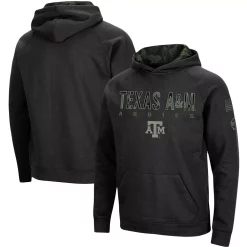 Men's Colosseum Black Texas A&M Aggies Big & Tall OHT Military Appreciation Raglan Pullover Hoodie