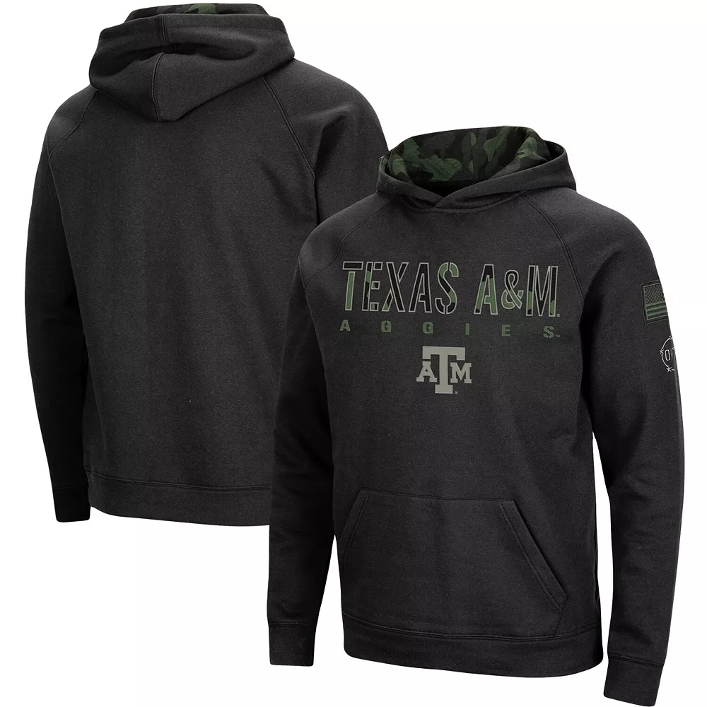 Men's Colosseum Black Texas A&M Aggies Big & Tall OHT Military Appreciation Raglan Pullover Hoodie 1 Men's Colosseum Black Texas A&M Aggies Big & Tall OHT Military Appreciation Raglan Pullover Hoodie