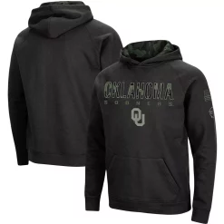 Men's Colosseum Black Oklahoma Sooners Big & Tall OHT Military Appreciation Raglan Pullover Hoodie