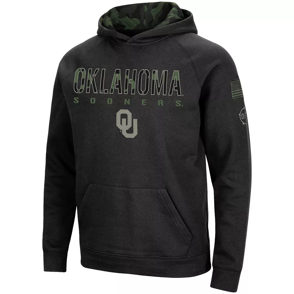 Men's Colosseum Black Oklahoma Sooners Big & Tall OHT Military Appreciation Raglan Pullover Hoodie 3 Men's Colosseum Black Oklahoma Sooners Big & Tall OHT Military Appreciation Raglan Pullover Hoodie - Image 3