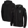 Men's Colosseum Black NC State Wolfpack OHT Military Appreciation Waffle Full-Zip Hoodie