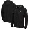 Men's Colosseum Black Nebraska Huskers OHT Military Appreciation Waffle Full-Zip Hoodie