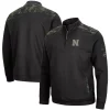 Men's Colosseum Black Nebraska Huskers OHT Military Appreciation Commo Fleece Quarter-Zip Jacket
