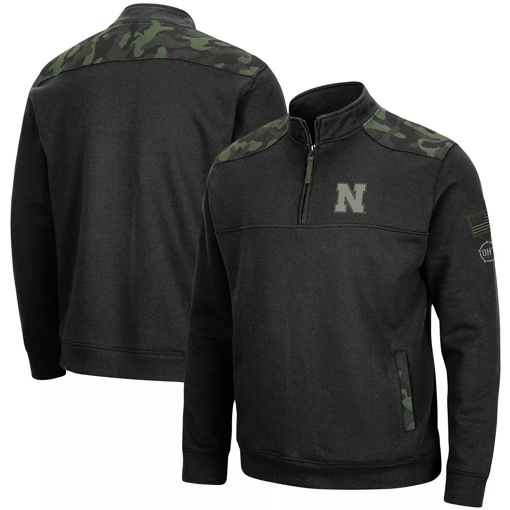 Men's Colosseum Black Nebraska Huskers OHT Military Appreciation Commo Fleece Quarter-Zip Jacket 1 Men's Colosseum Black Nebraska Huskers OHT Military Appreciation Commo Fleece Quarter-Zip Jacket