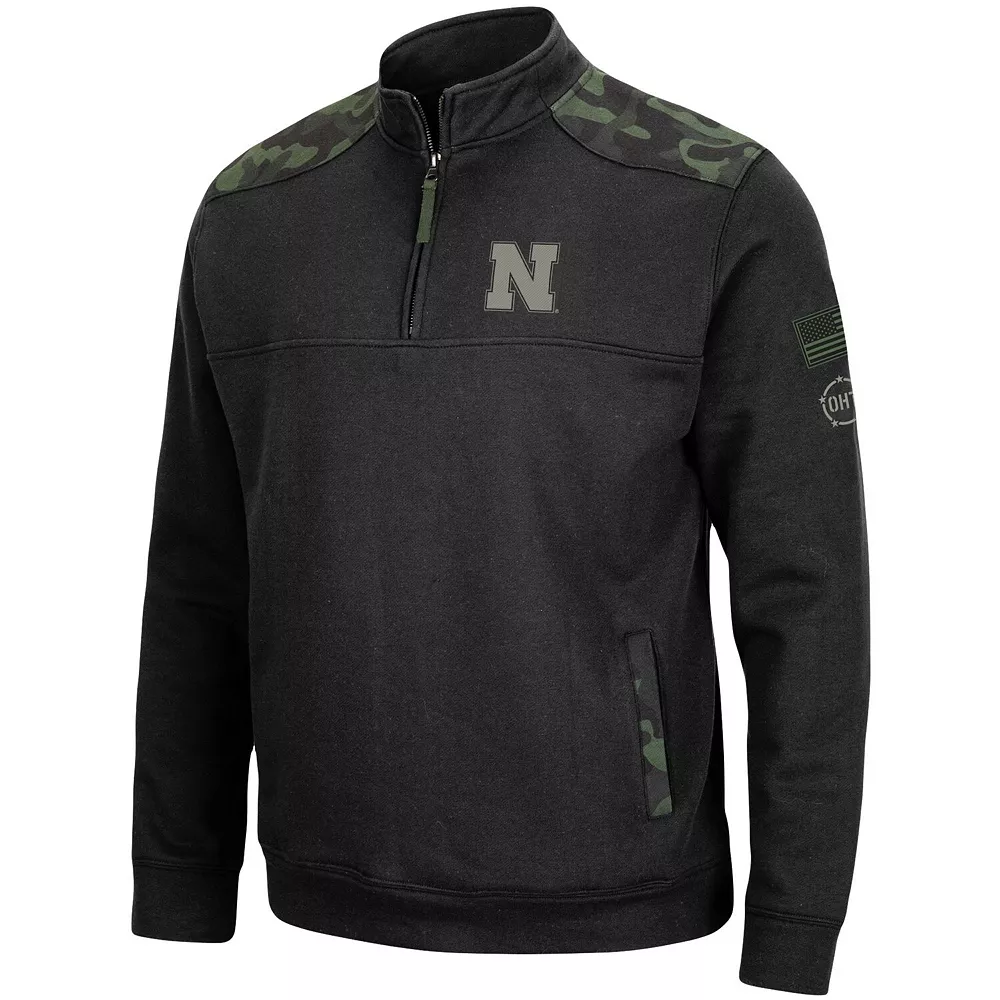 Men's Colosseum Black Nebraska Huskers OHT Military Appreciation Commo Fleece Quarter-Zip Jacket 3 Men's Colosseum Black Nebraska Huskers OHT Military Appreciation Commo Fleece Quarter-Zip Jacket - Image 3