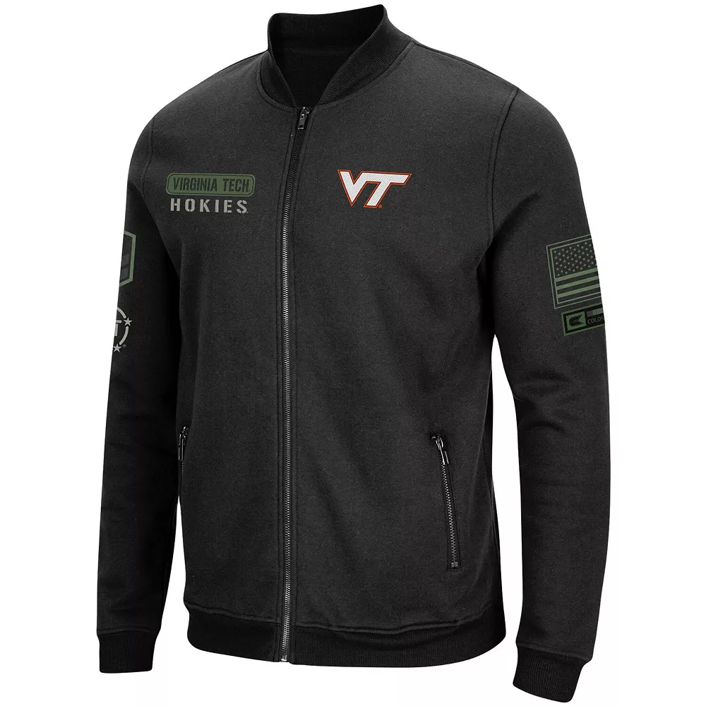 Men's Colosseum Black Virginia Tech Hokies OHT Military Appreciation High-Speed Bomber Full-Zip Jacket 2 Men's Colosseum Black Virginia Tech Hokies OHT Military Appreciation High-Speed Bomber Full-Zip Jacket - Image 2
