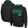 Men's Colosseum Black North Dakota Arch & Logo 2.0 Full-Zip Hoodie