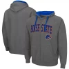 Men's Colosseum Charcoal Boise State Broncos Arch & Logo 2.0 Full-Zip Hoodie