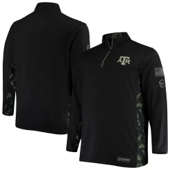 Men's Colosseum Black Texas A&M Aggies OHT Military Appreciation Big & Tall Quarter-Zip Jacket