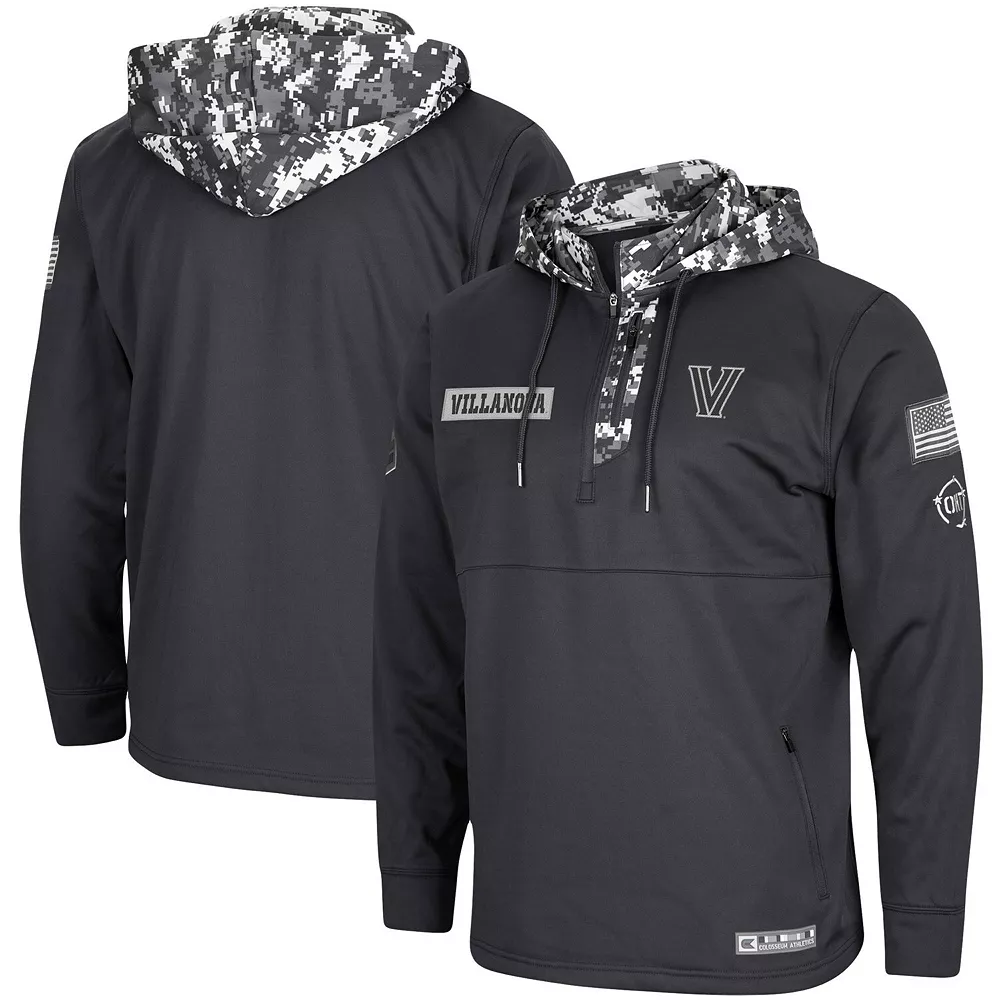 Men's Colosseum Charcoal Villanova Wildcats OHT Military Appreciation Digi Camo Quarter-Zip Hoodie 1 Men's Colosseum Charcoal Villanova Wildcats OHT Military Appreciation Digi Camo Quarter-Zip Hoodie