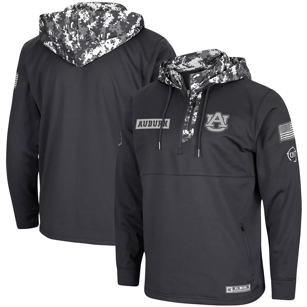 Men's Colosseum Charcoal Auburn Tigers OHT Military Appreciation Digi Camo Quarter-Zip Hoodie 1 Men's Colosseum Charcoal Auburn Tigers OHT Military Appreciation Digi Camo Quarter-Zip Hoodie
