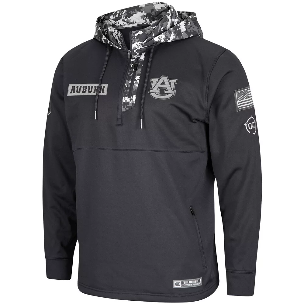 Men's Colosseum Charcoal Auburn Tigers OHT Military Appreciation Digi Camo Quarter-Zip Hoodie 3 Men's Colosseum Charcoal Auburn Tigers OHT Military Appreciation Digi Camo Quarter-Zip Hoodie - Image 3