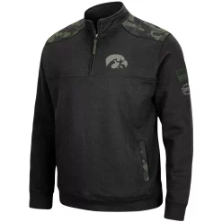 Men's Colosseum Black Iowa Hawkeyes OHT Military Appreciation Commo Fleece Quarter-Zip Jacket -Colosseum shop 4803612 ALT2