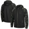 Men's Colosseum Black Navy Midshipmen OHT Military Appreciation Camo Raglan Full-Zip Hoodie