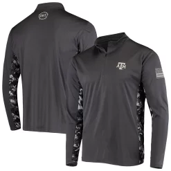 Men's Colosseum Charcoal Texas A&M Aggies OHT Military Appreciation Digi Camo Quarter-Zip Jacket